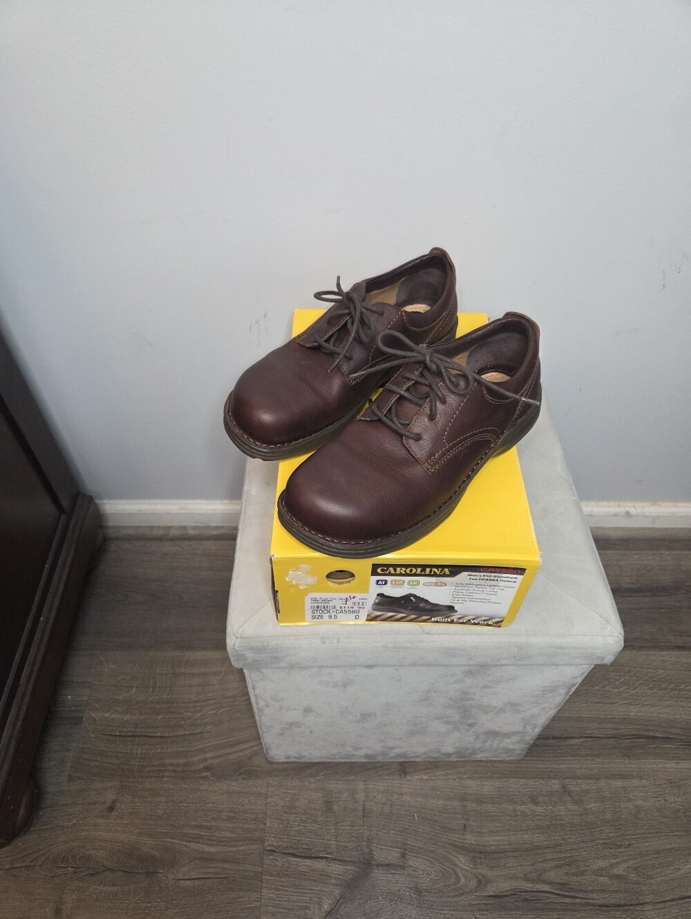 Carolina Men's ESD AlumInum Toe Opanka Oxford Brown Leather Work Shoes, 9 5 NIB